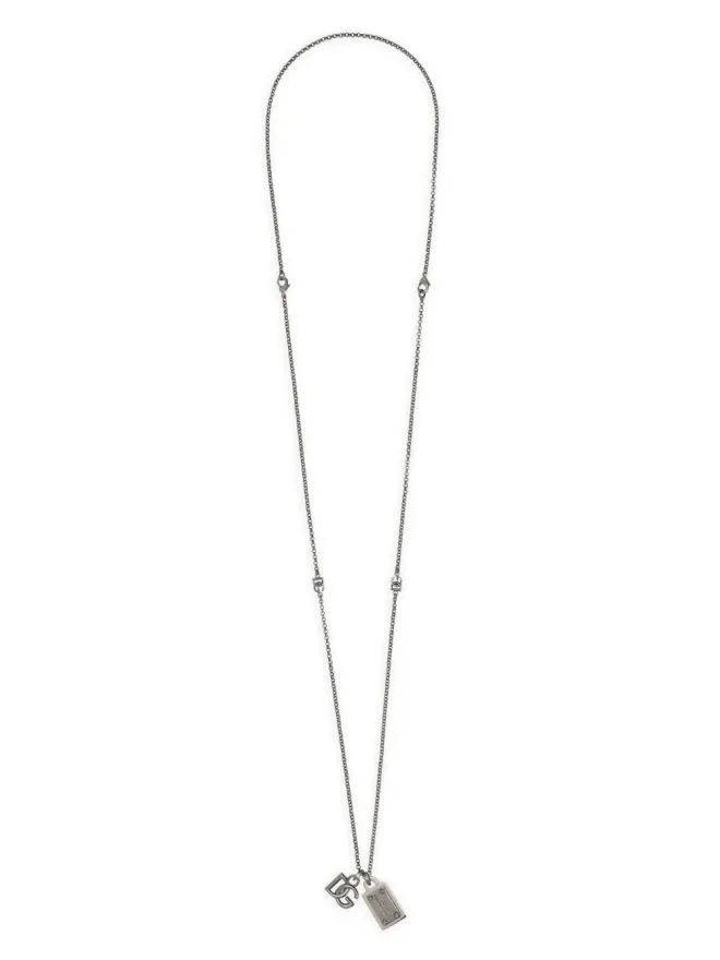 Dolce & Gabbana Dolce & Gabbana ロゴプレート ドッグタグ ネックレス - Silverの商品画像