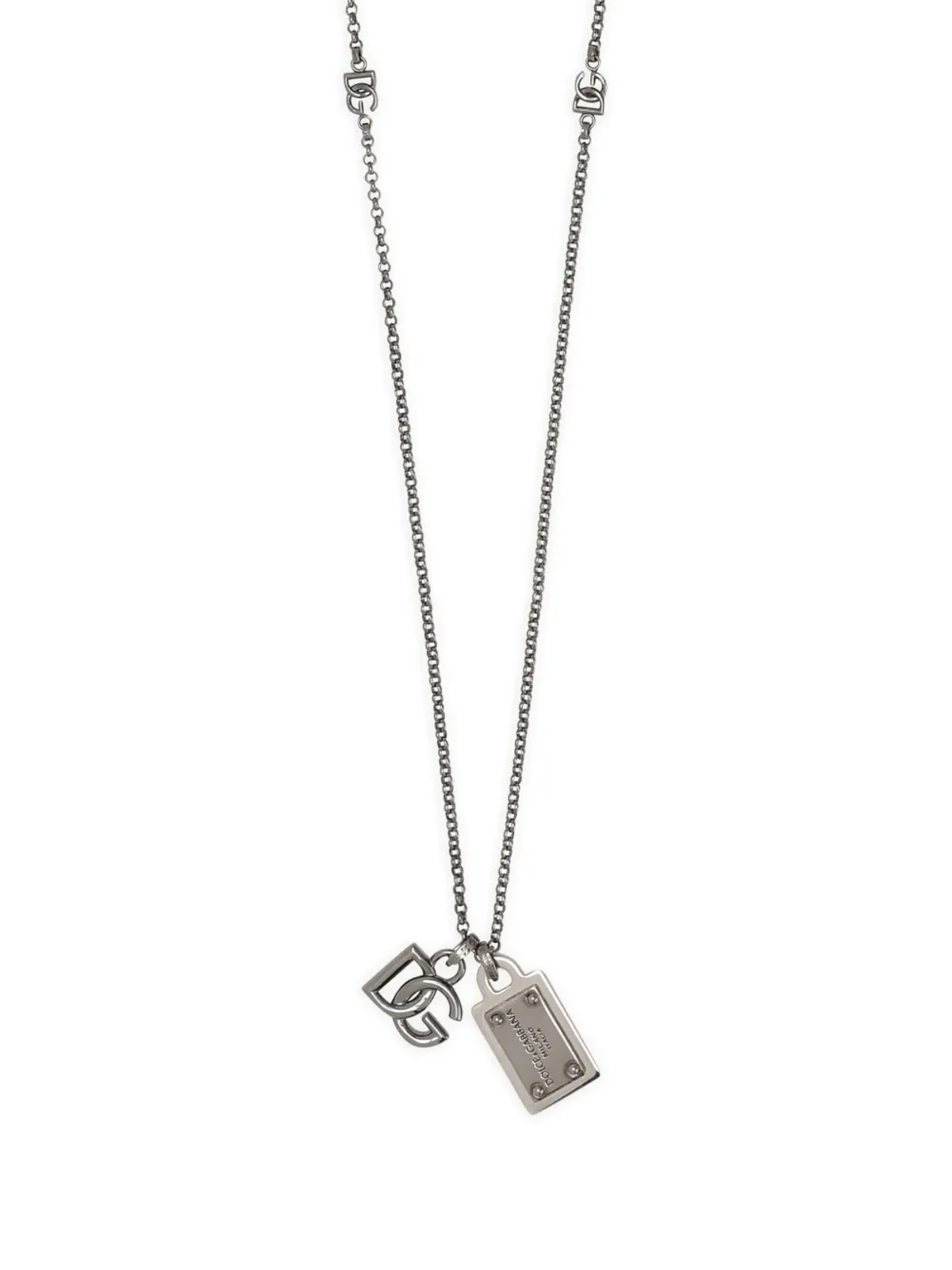 Dolce & Gabbana ロゴプレート ドッグタグ ネックレス - Silver - 画像2