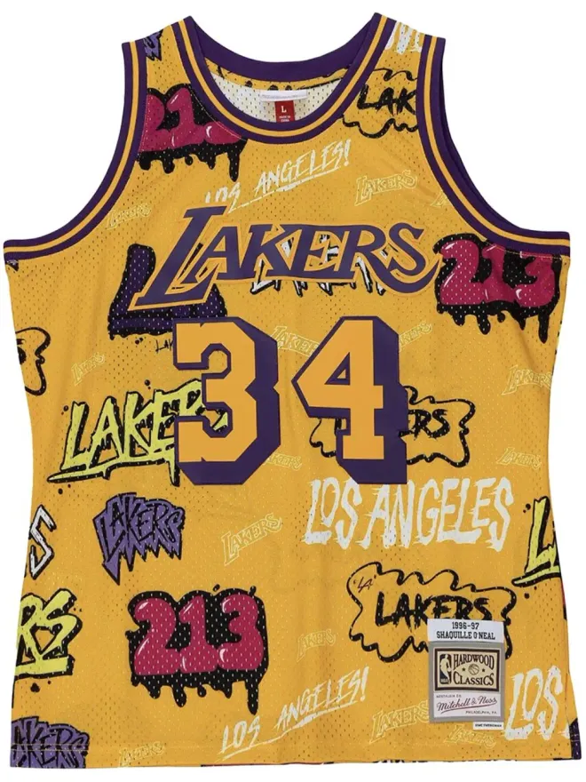 Mitchell & Ness Mitchell & Ness LA Lakers 1996 Shaquille O'Neal Slap Sticker Swingman ノースリーブ ベストトップの商品画像