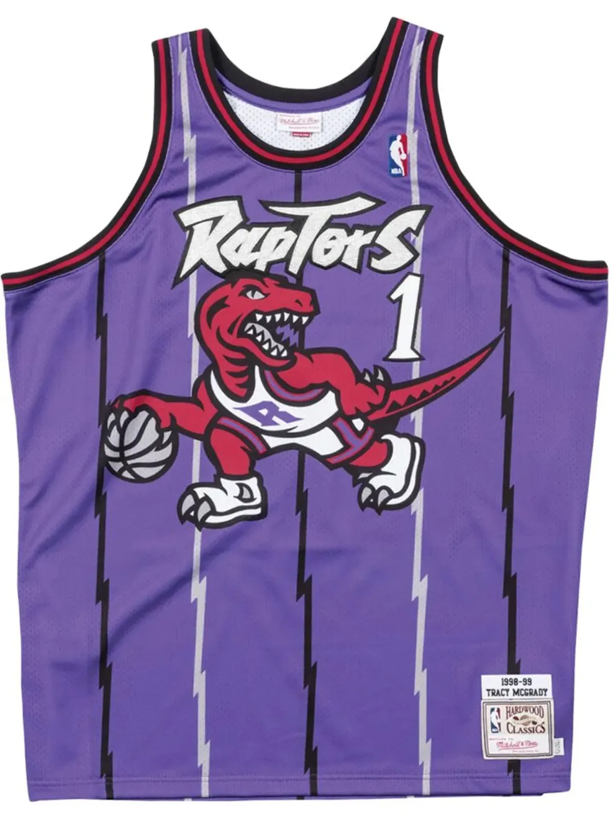 Mitchell & Ness NBA トロント・ラプターズ 98 Tracy McGrady オーセンティック・ロードジャージ 紫 - 画像1
