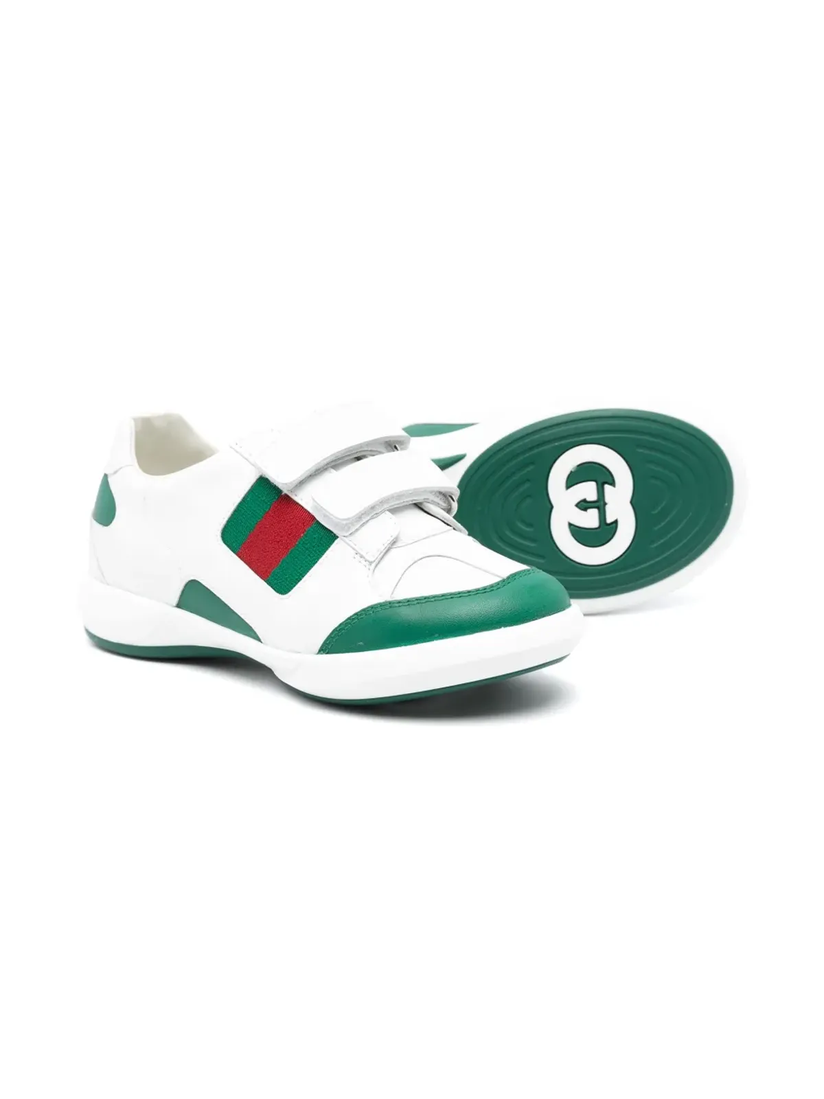 Gucci Kids ウェブトリム・タッチストラップスニーカー - 画像2