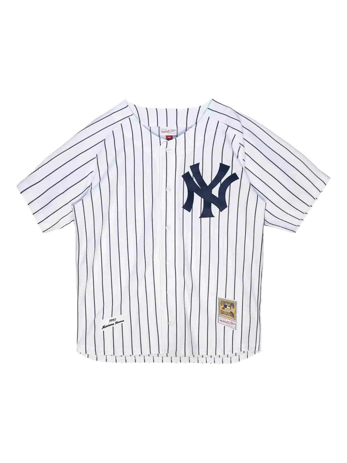Mitchell & Ness MLBニューヨーク・ヤンキース 1997 マリアノ・リベラ ホーム野球ジャージートップ - White - 画像1