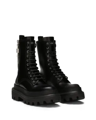 Dolce & Gabbana チェーンリンクディテール コンバットブーツ - ブラック - サムネイル2
