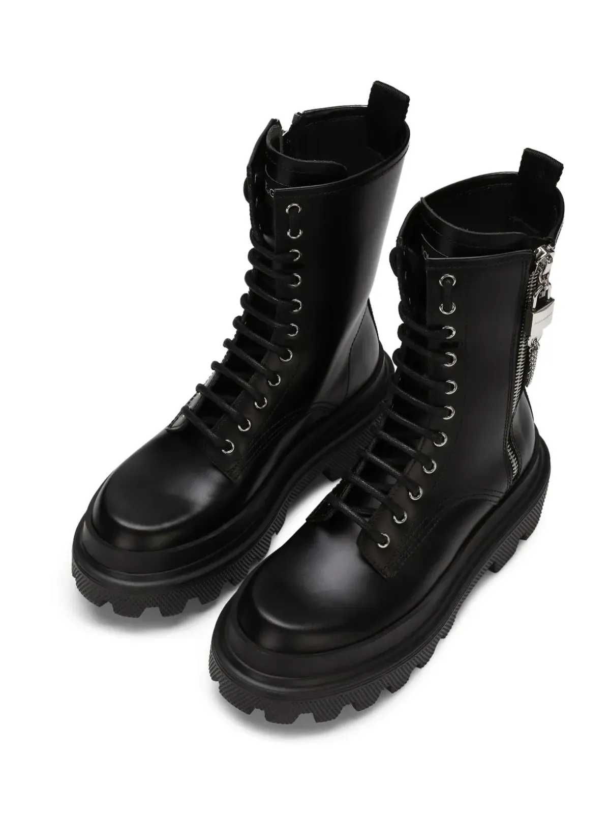 Dolce & Gabbana チェーンリンクディテール コンバットブーツ - ブラック - 画像4