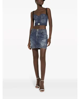 Dolce & Gabbana デニムミニスカート（ダメージ加工） - サムネイル2