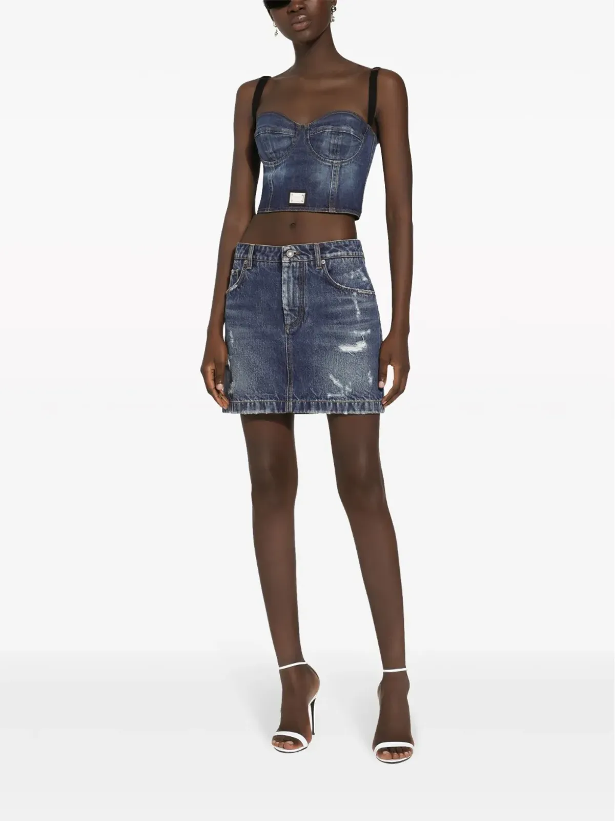 Dolce & Gabbana デニムミニスカート（ダメージ加工） - 画像3