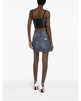 Dolce & Gabbana デニムミニスカート（ダメージ加工） - サムネイル4