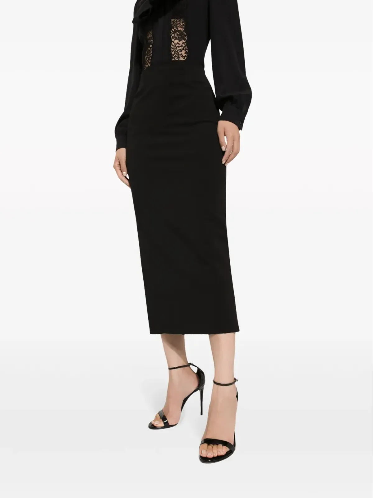 Dolce & Gabbana ハイウエスト ストレート ミディ丈スカート - ブラック - 画像5