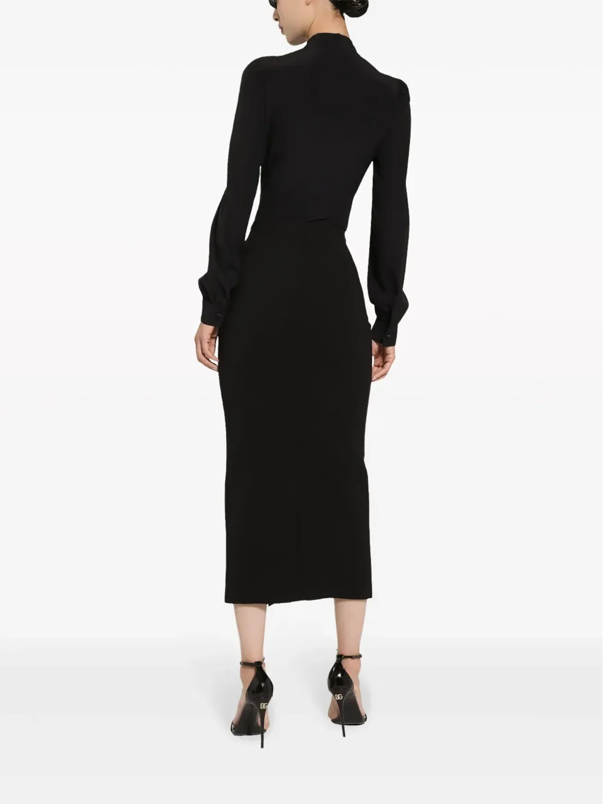 Dolce & Gabbana ハイウエスト ストレート ミディ丈スカート - ブラック - 画像4