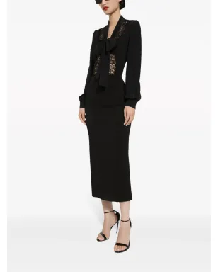 Dolce & Gabbana リボンモチーフのサテンシャツ - ブラック - サムネイル2