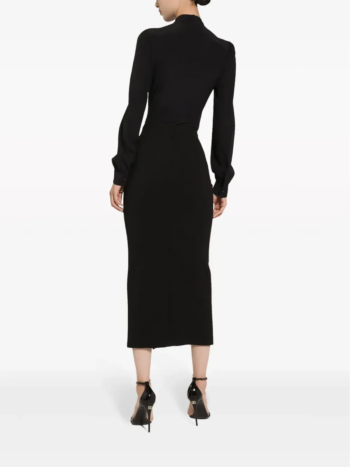 Dolce & Gabbana リボンモチーフのサテンシャツ - ブラック - 画像4