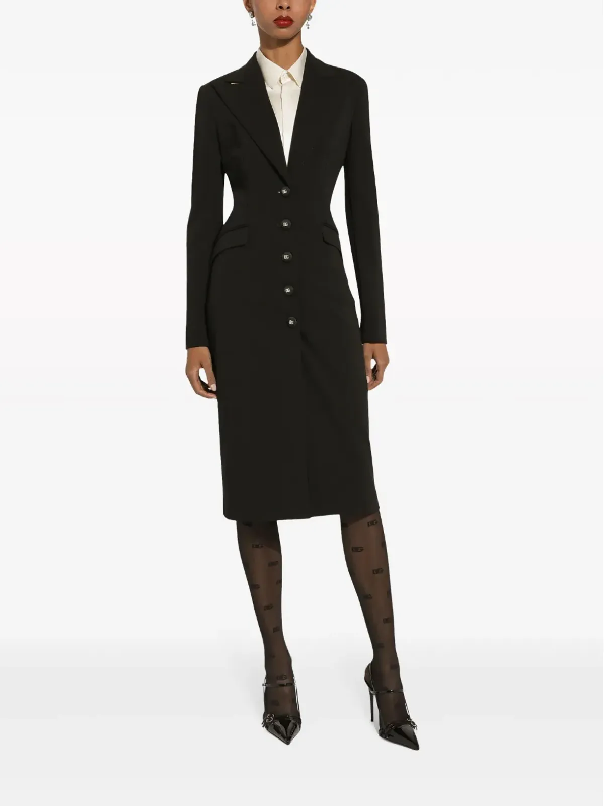 Dolce & Gabbana ビブディテール入り シルクシャツ - ホワイト - 画像2