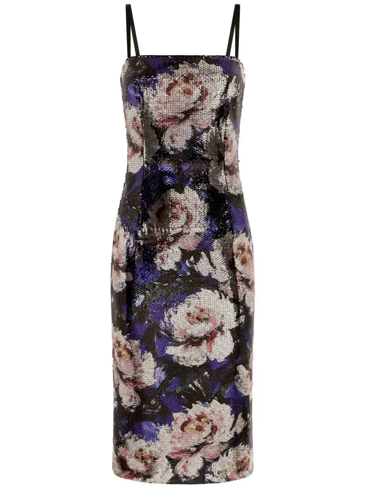 Dolce & Gabbana スパンコール装飾 ノースリーブ ミディ丈ドレス 紫 - 画像1