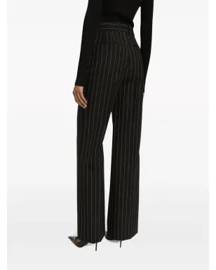 Dolce & Gabbana ストライプのハイウエストパンツ ブラック - サムネイル5