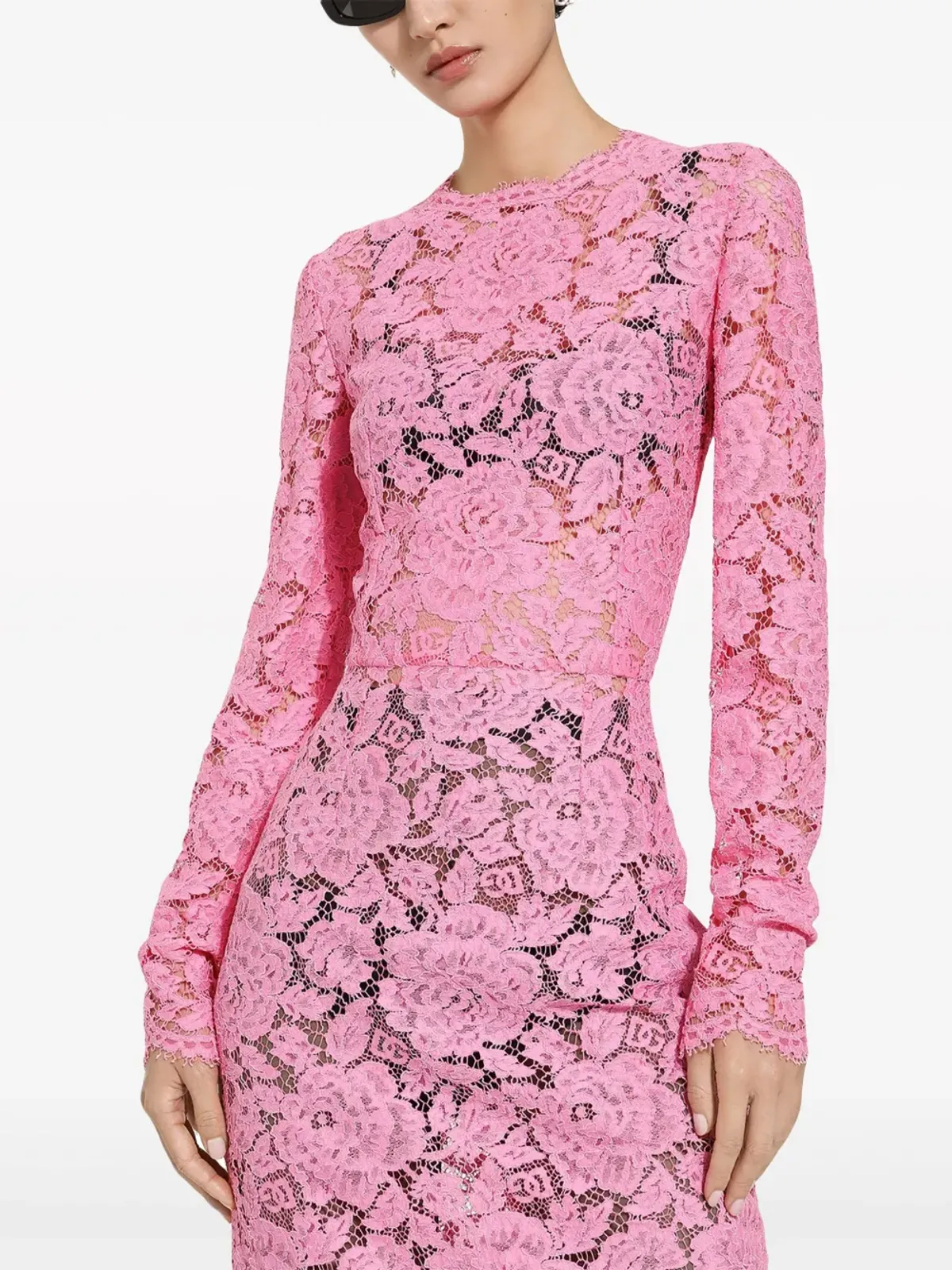 Dolce & Gabbana コルドネットレースのシースドレス - ピンク - 画像5