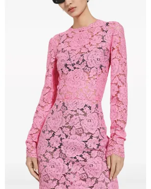 Dolce & Gabbana コルドネットレースのシースドレス - ピンク - サムネイル5