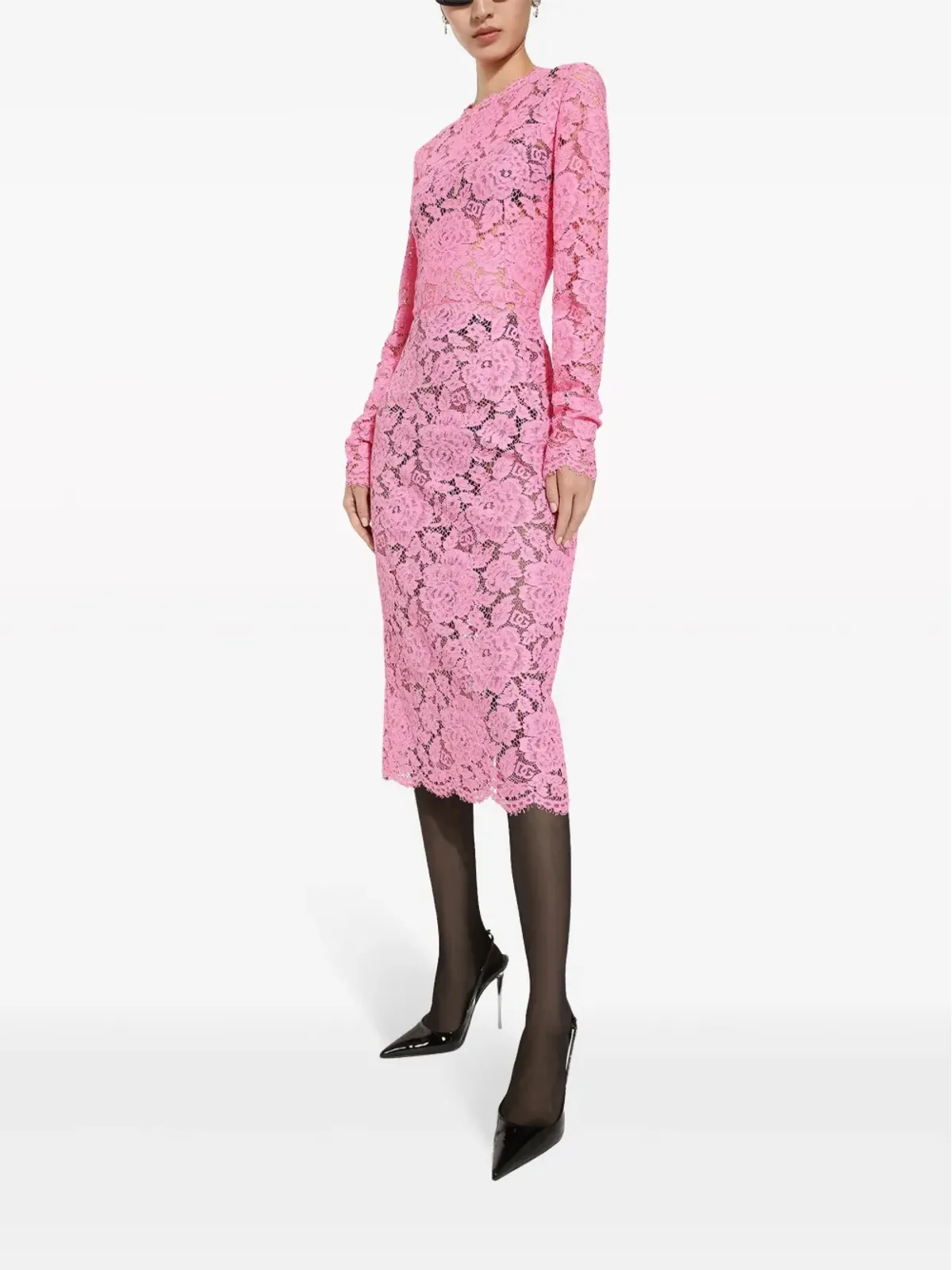 Dolce & Gabbana コルドネットレースのシースドレス - ピンク - 画像2
