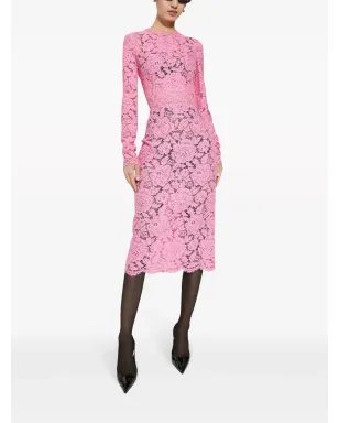 Dolce & Gabbana コルドネットレースのシースドレス - ピンク - サムネイル3