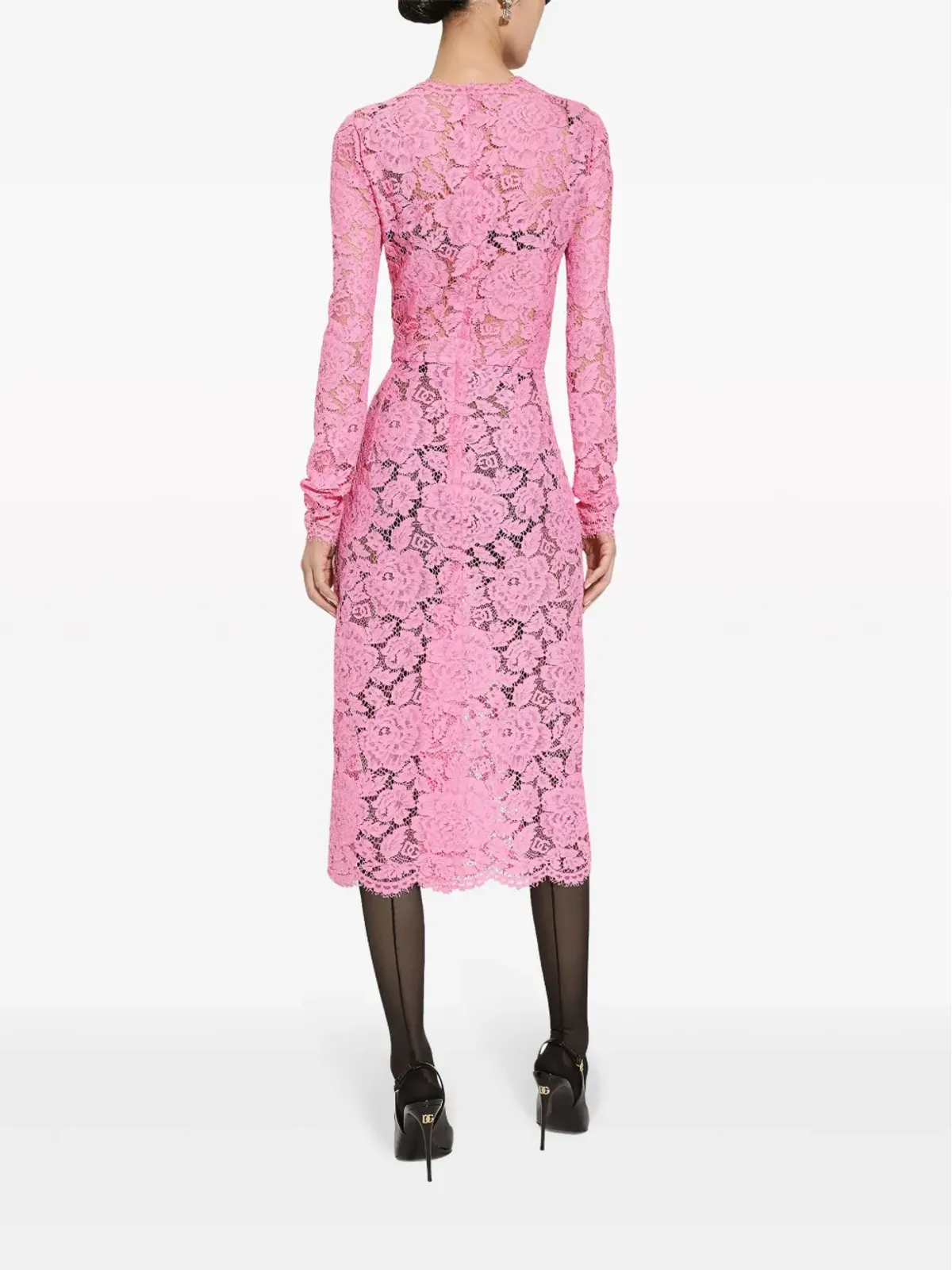 Dolce & Gabbana コルドネットレースのシースドレス - ピンク - 画像4