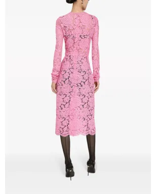 Dolce & Gabbana コルドネットレースのシースドレス - ピンク - サムネイル4