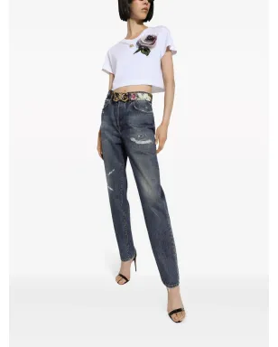 Dolce & Gabbana ボーイフレンドフィットジーンズ ダメージ加工 ブルー - サムネイル2