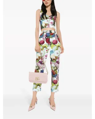 Dolce & Gabbana フローラルプリント クロップドパンツ ホワイト - サムネイル2