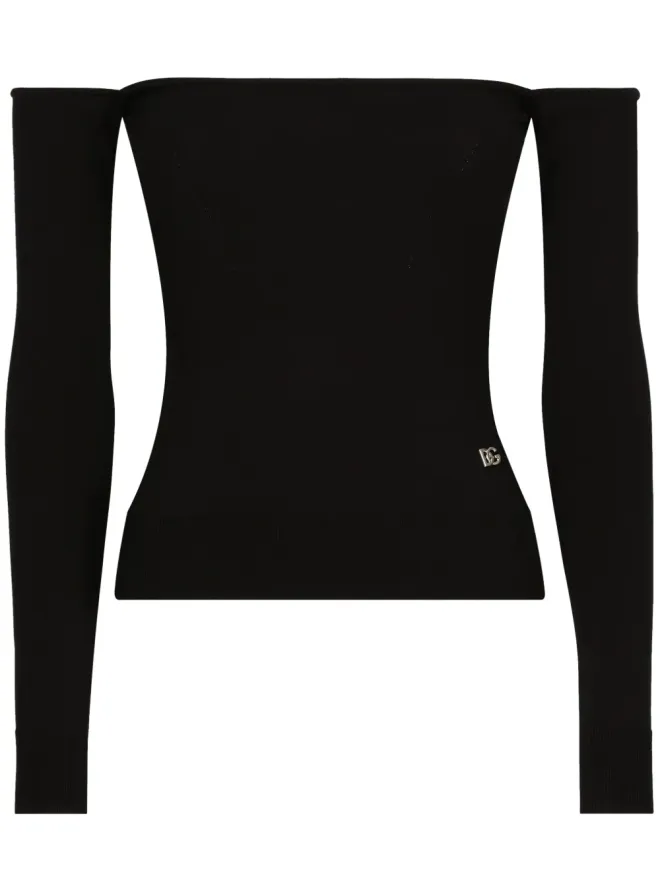 Dolce & Gabbana Dolce & Gabbana ロゴプレート オフショルダー・トップの商品画像