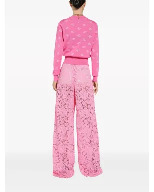 Dolce & Gabbana ロゴジャカード クルーネック ジャンパー ピンク - サムネイル4