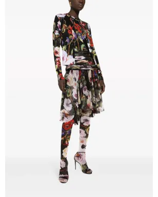 Dolce & Gabbana フローラルプリント シルク タンクトップ ブラック - サムネイル2
