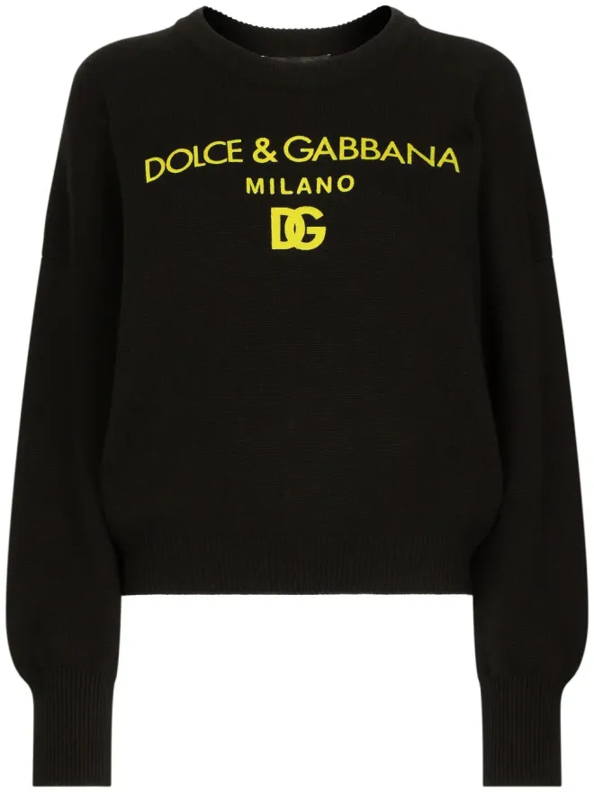 Dolce & Gabbana Dolce & Gabbana カシミア ロゴプリント セーター - ブラックの商品画像