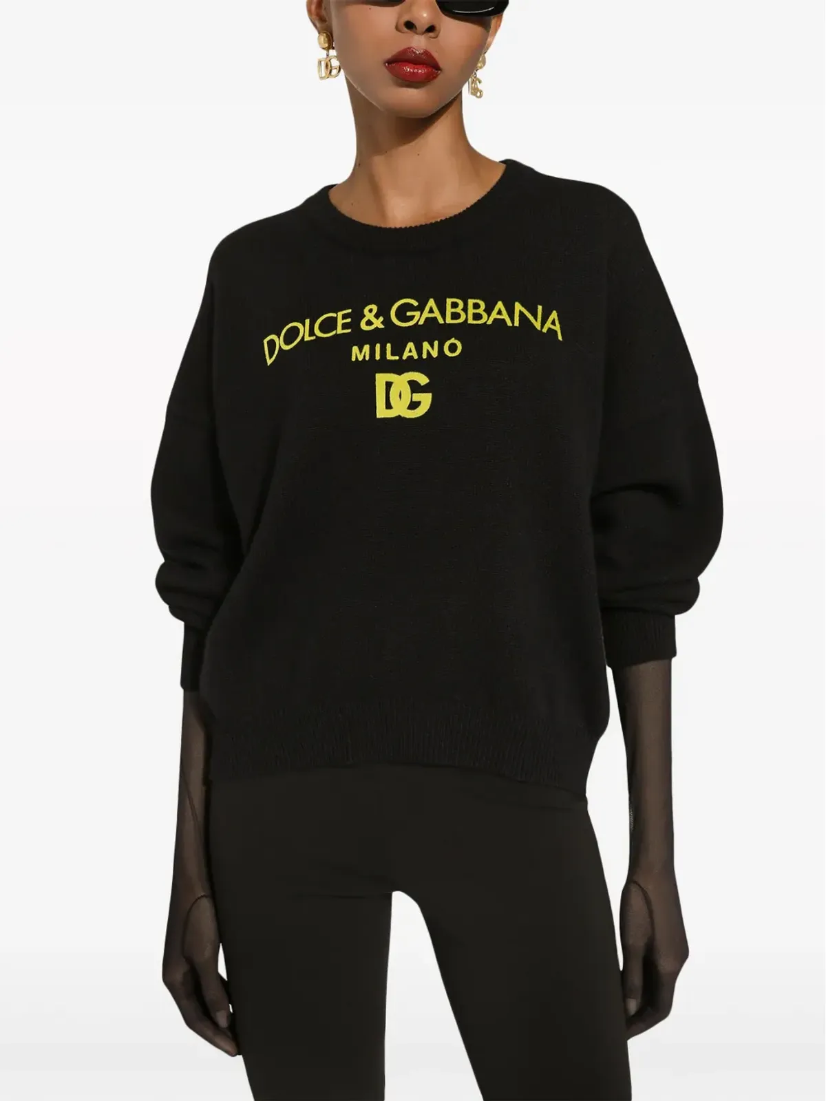 Dolce & Gabbana カシミア ロゴプリント セーター - ブラック - 画像5
