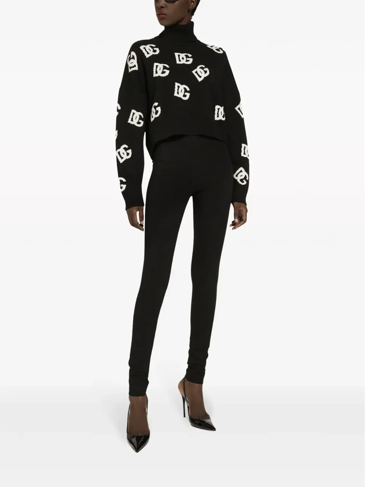 Dolce & Gabbana インターシャ編みロゴ ヴァージンウール ニットセーター - ブラック - 画像2