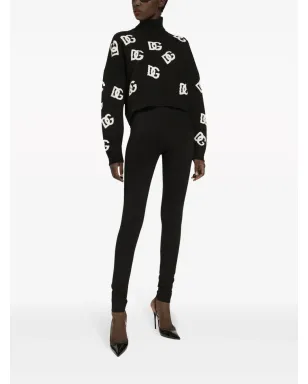Dolce & Gabbana インターシャ編みロゴ ヴァージンウール ニットセーター - ブラック - サムネイル2