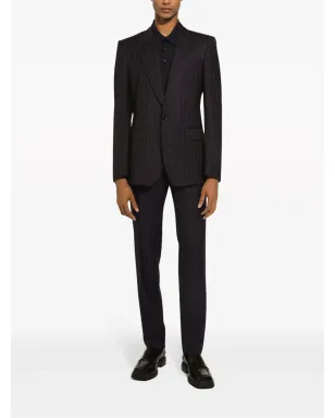 Dolce & Gabbana ストライプ柄 シングルブレスト ブレザー - ブラック - サムネイル3