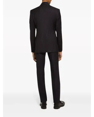 Dolce & Gabbana ストライプ柄 シングルブレスト ブレザー - ブラック - サムネイル4