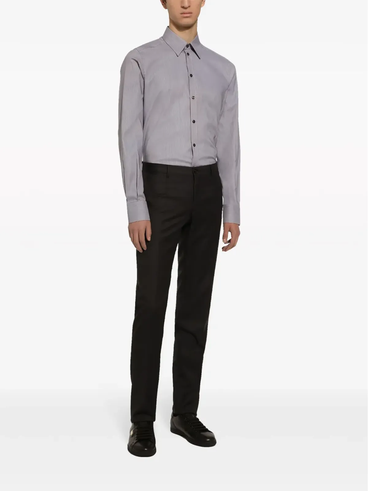Dolce & Gabbana 長袖コットンシャツ グレー - 画像3