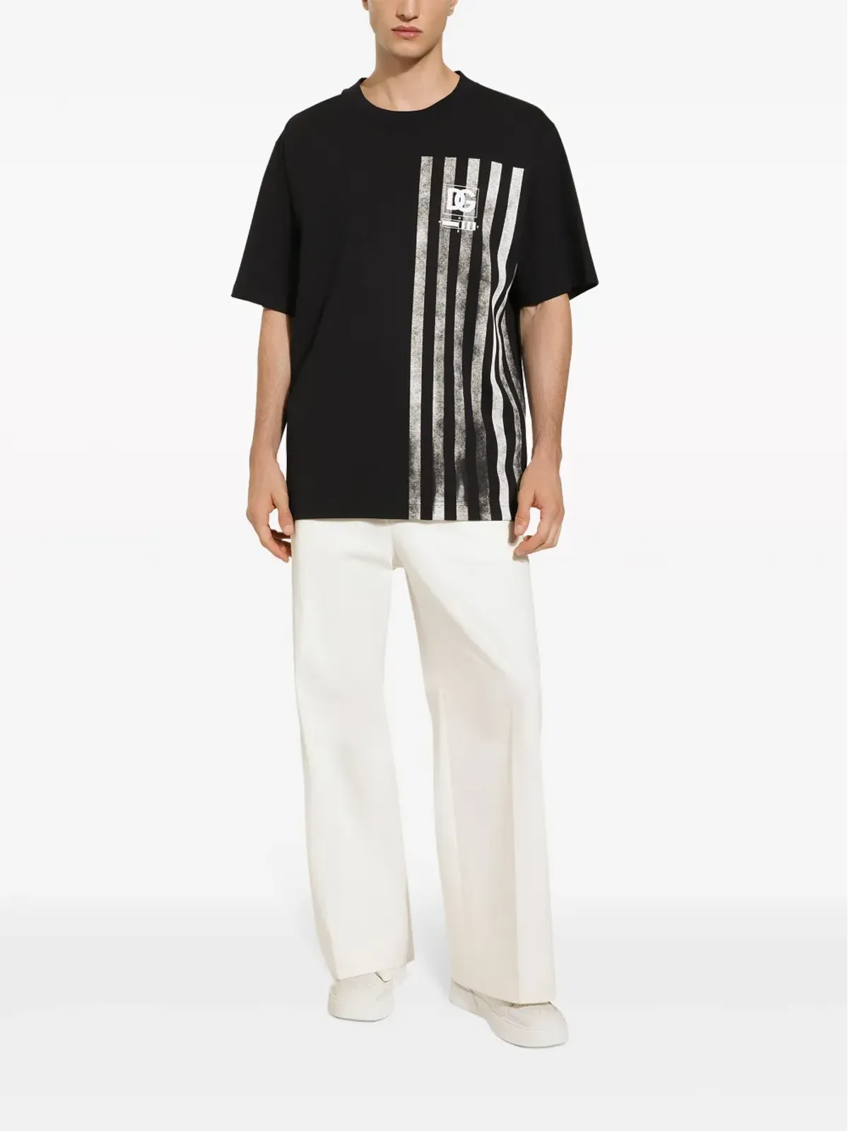 Dolce & Gabbana ストライププリントコットンTシャツ - ブルー - 画像2