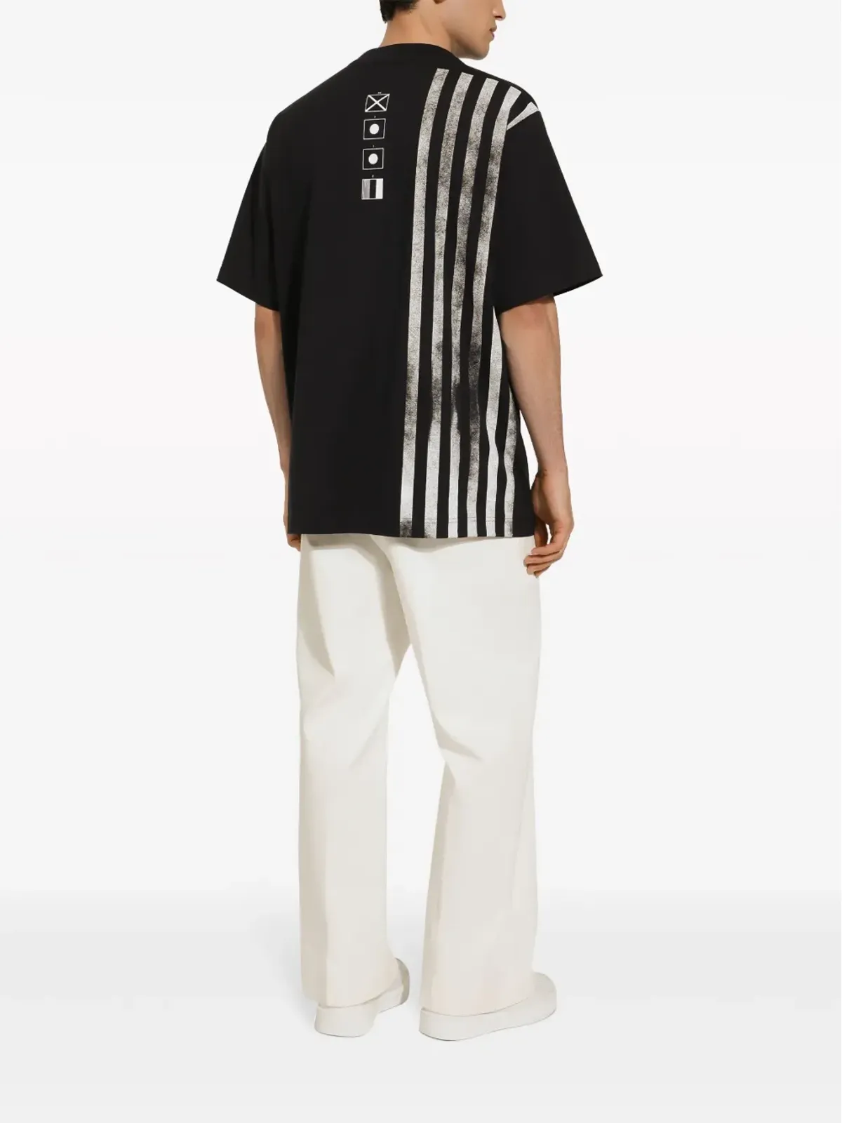 Dolce & Gabbana ストライププリントコットンTシャツ - ブルー - 画像3