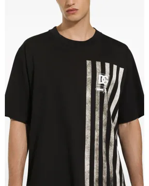 Dolce & Gabbana ストライププリントコットンTシャツ - ブルー - サムネイル4