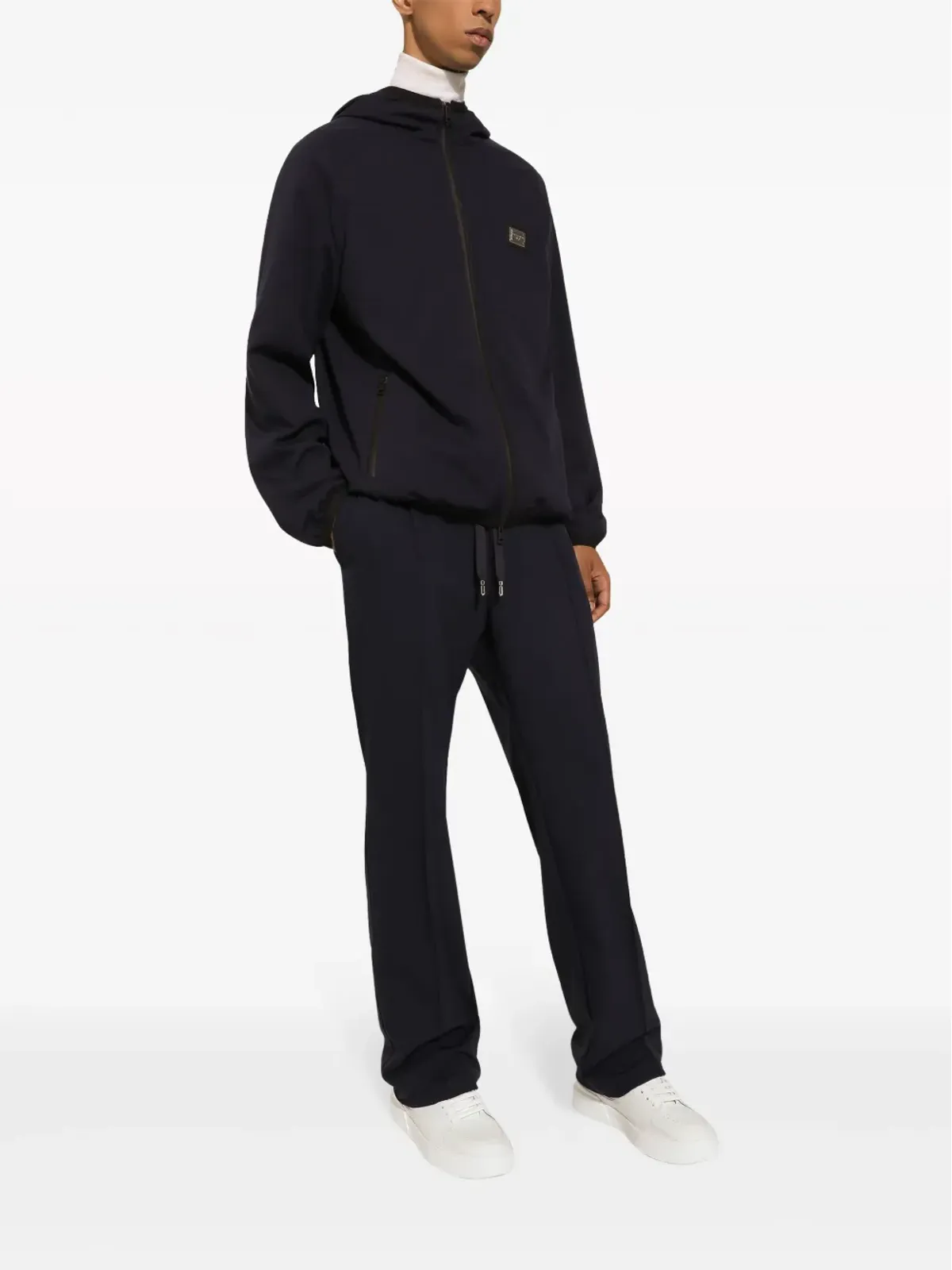 Dolce & Gabbana ロゴプレート フード付きジャケット ブルー - 画像2