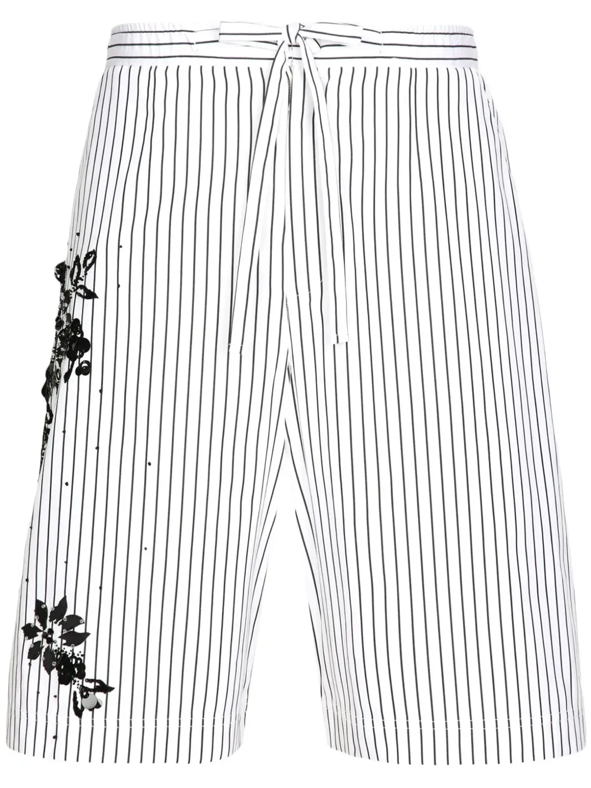 Dolce & Gabbana フローラルディテール×ストライプ ベルマショーツ - ホワイト - 画像1