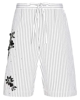 Dolce & Gabbana フローラルディテール×ストライプ ベルマショーツ - ホワイト - サムネイル1