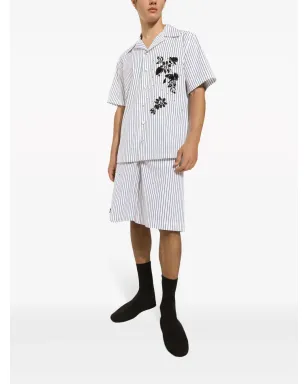 Dolce & Gabbana フローラルディテール×ストライプ ベルマショーツ - ホワイト - サムネイル2