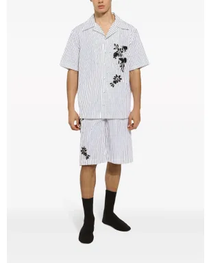 Dolce & Gabbana フローラルディテール×ストライプ ベルマショーツ - ホワイト - サムネイル3