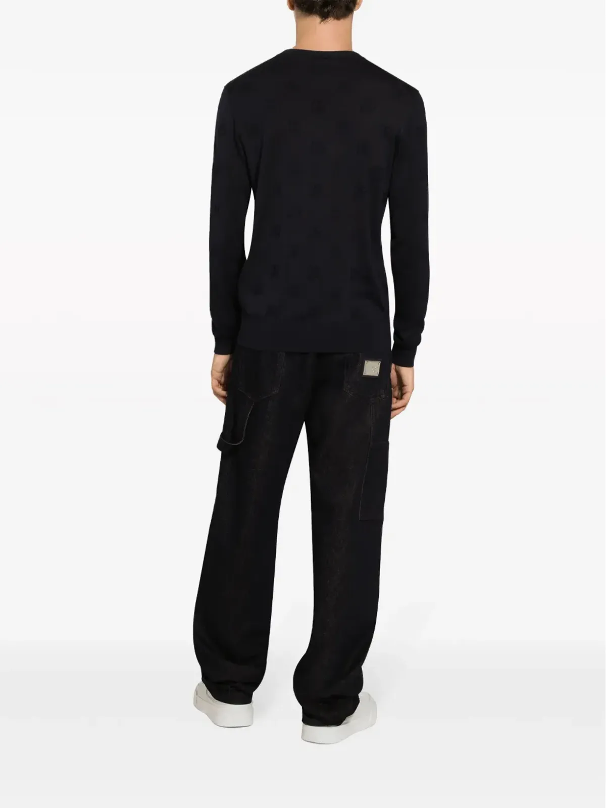 Dolce & Gabbana ロゴ入りインターシャニット シルクセーター - 画像4