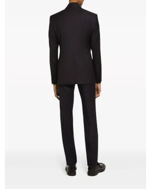 Dolce & Gabbana ピンストライプ柄 テーラードパンツ ブラック - サムネイル4
