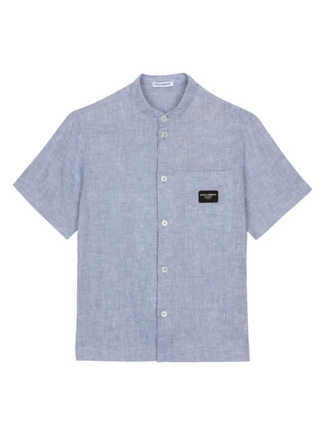 Dolce & Gabbana Kids Dolce & Gabbana Kids ロゴパッチ リネン シャツの商品画像