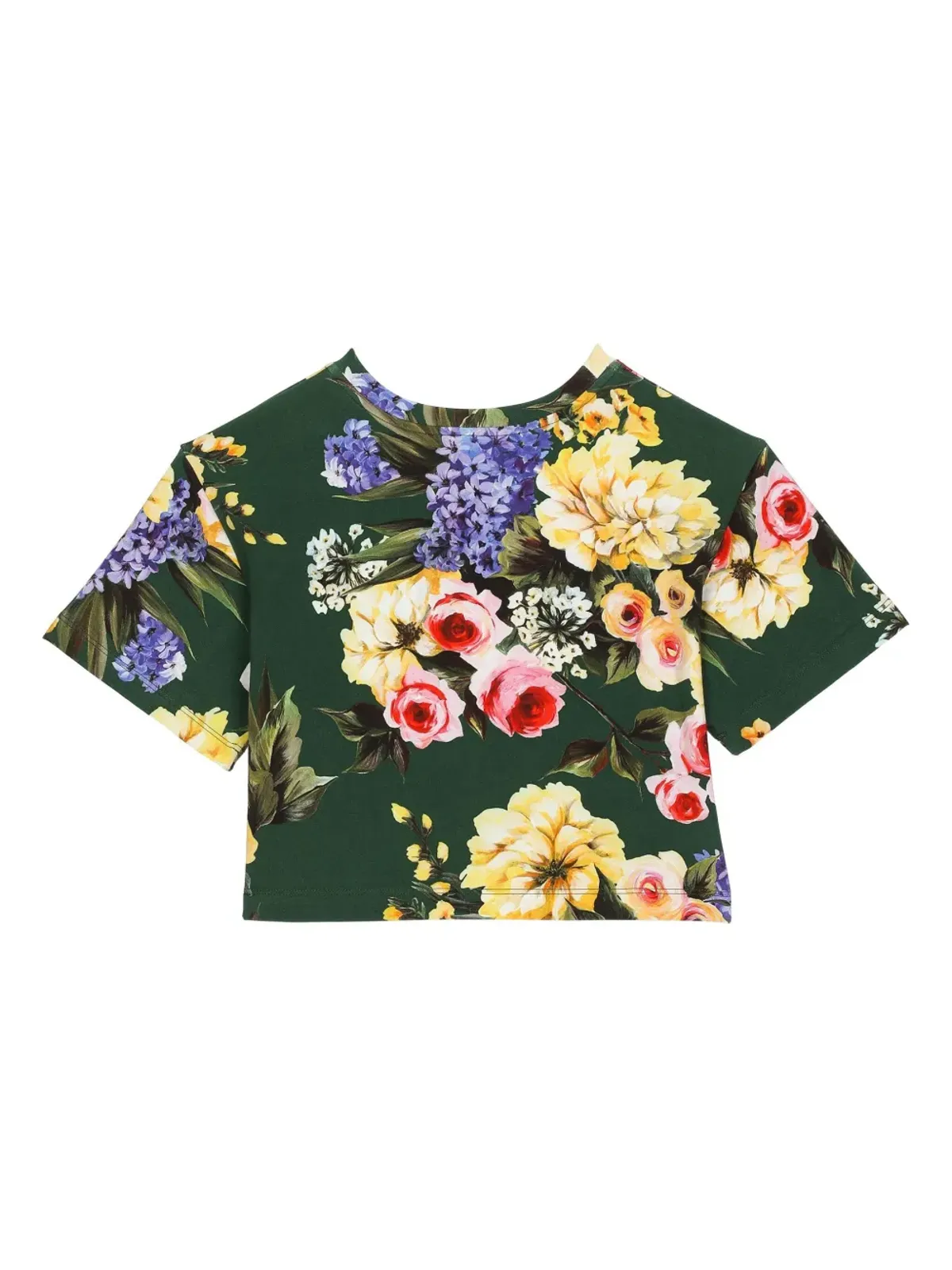 Dolce & Gabbana Kids Giardinoプリント クロップドTシャツ - グリーン - 画像2