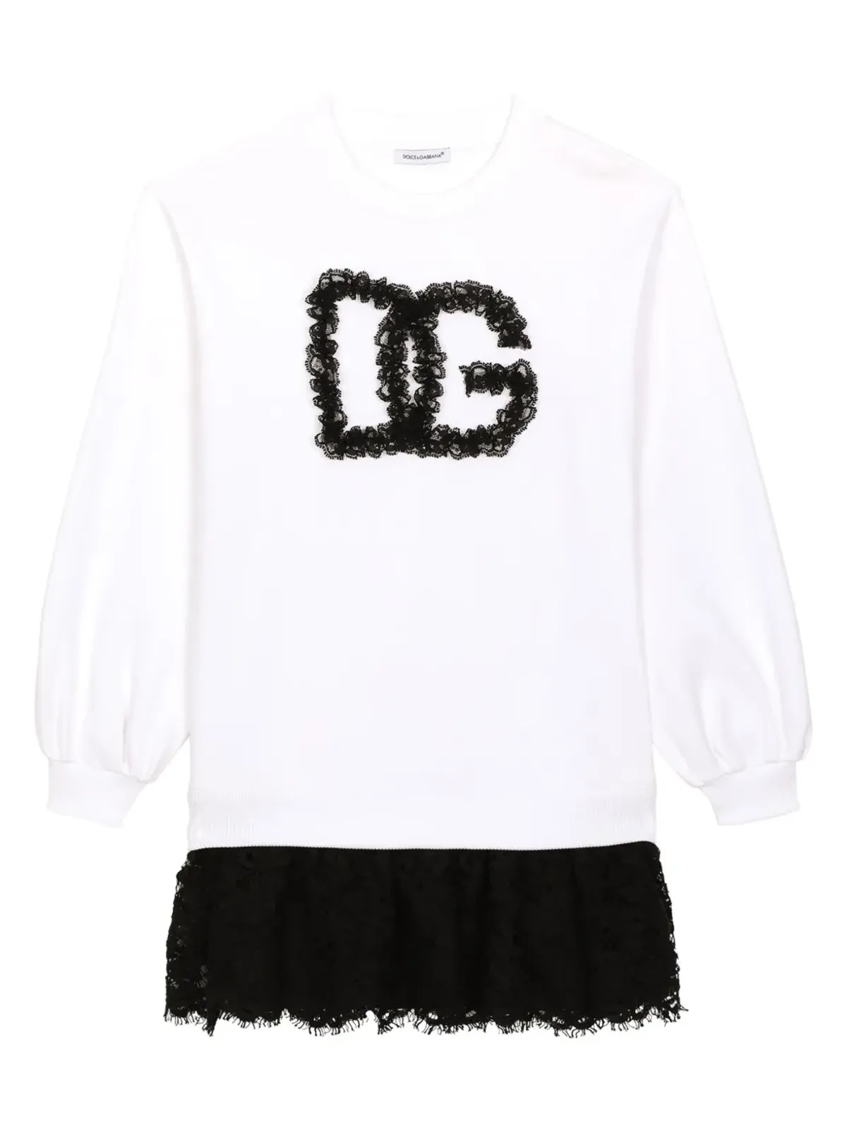 Dolce & Gabbana Kids ロゴ入りレースパネルミニドレス - 画像1