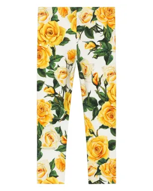 Dolce & Gabbana Kids 花柄プリントレギンス - イエロー - サムネイル2